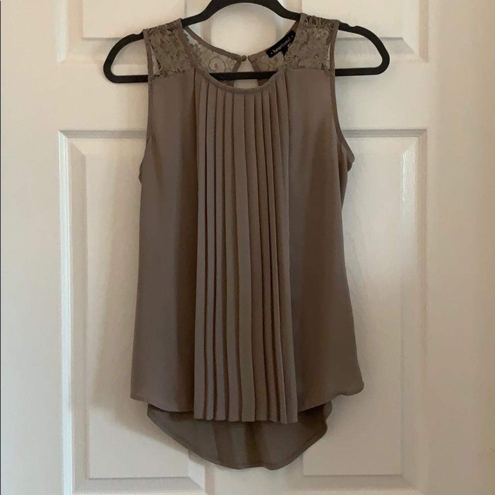 Grey Pleated Tank Top